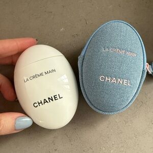 BNWT Chanel Denim le Crème Main Hand Cream In Zippered Denim Pouch (Spring 2026)